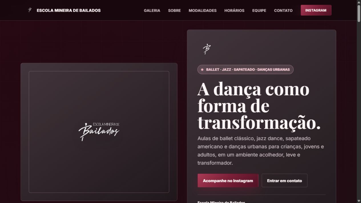 Escola Mineira de Bailados em tablet
