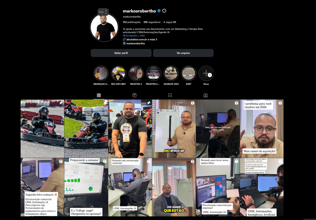 Instagram do Markos Robertho